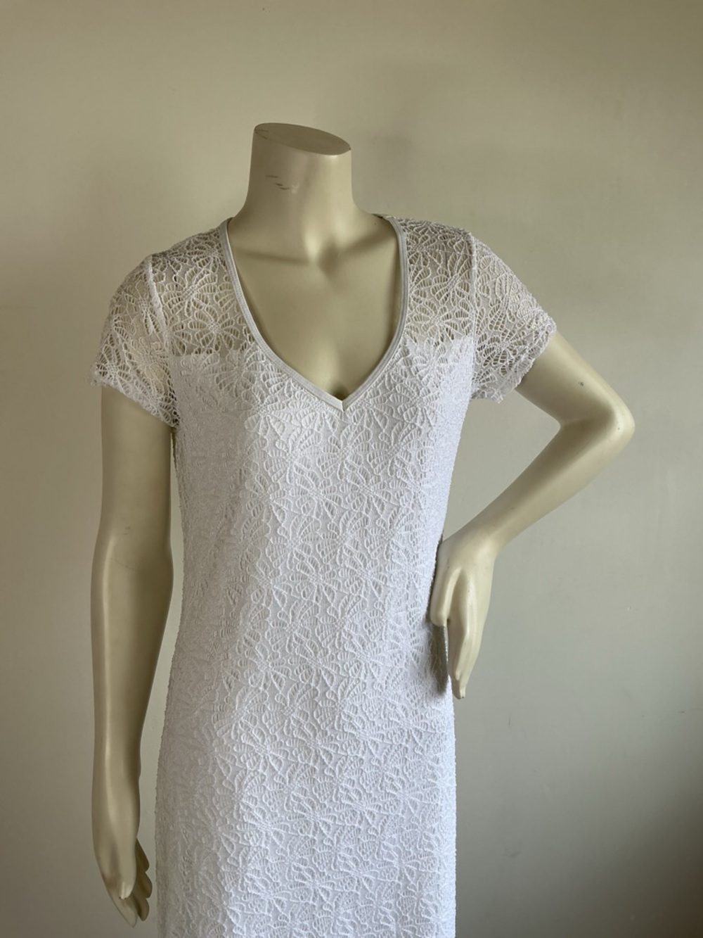 White Lace Maxi Dress Tommy Bahama Women’s M Elegant Beach Resort Romantic Boho - Picture 4 of 10